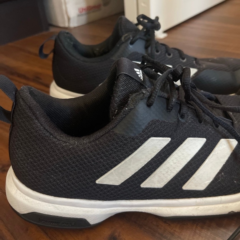 Adidas Running Tennis Pickleball Shoes Mens Black and White FX3650 - Picture 2 of 11